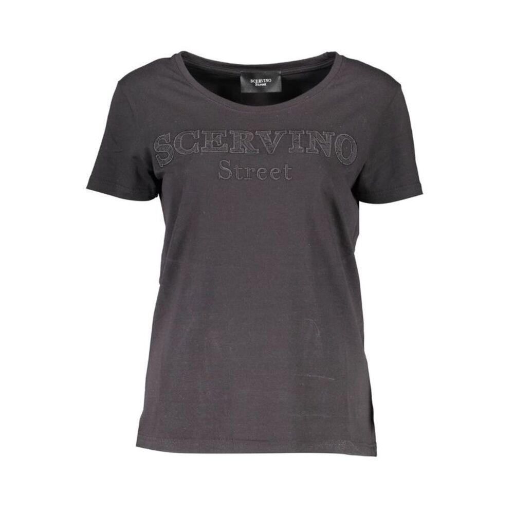 Scervino Street Black Cotton Tops & Women's T-Shirt